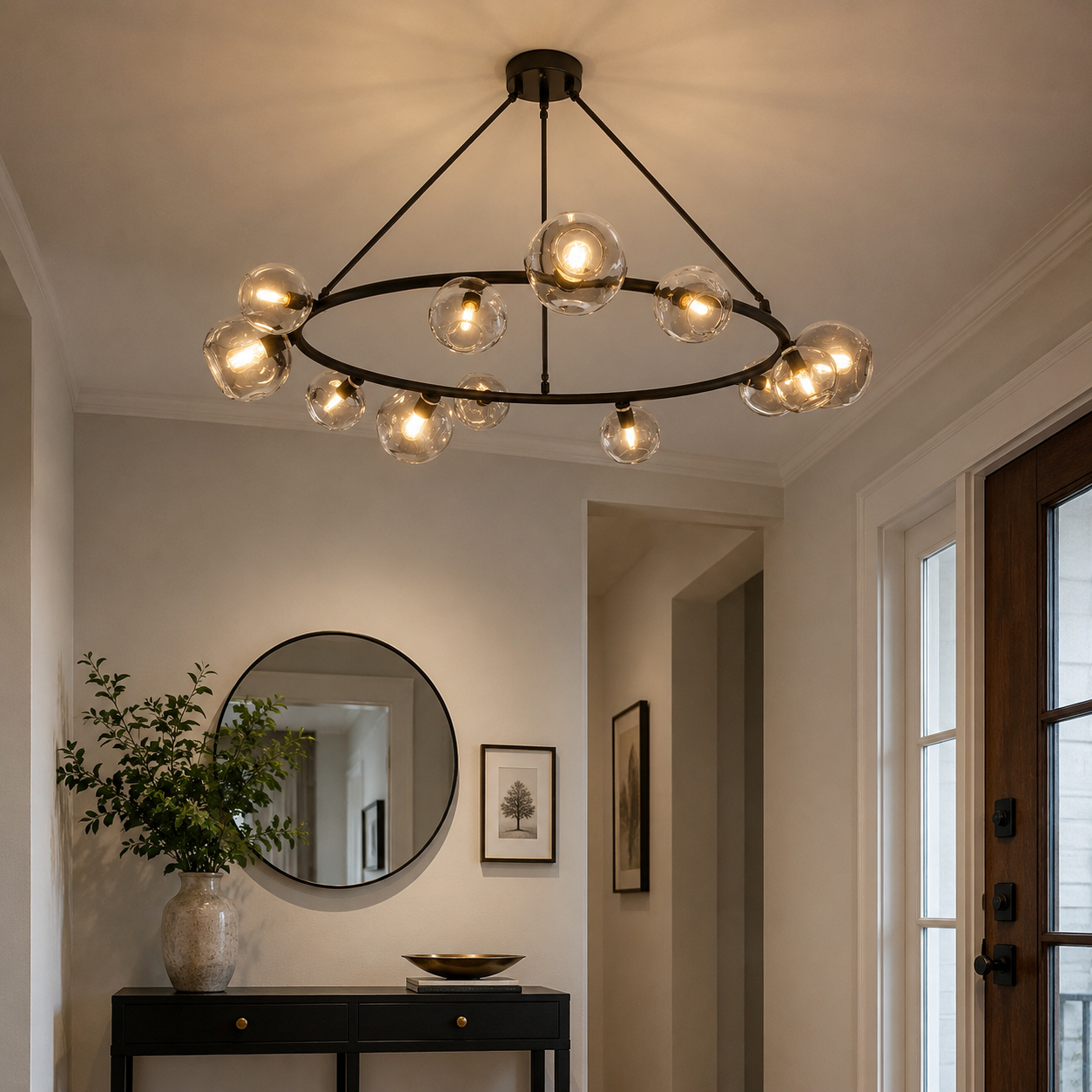 Bubbleler Glass Round Chandelier