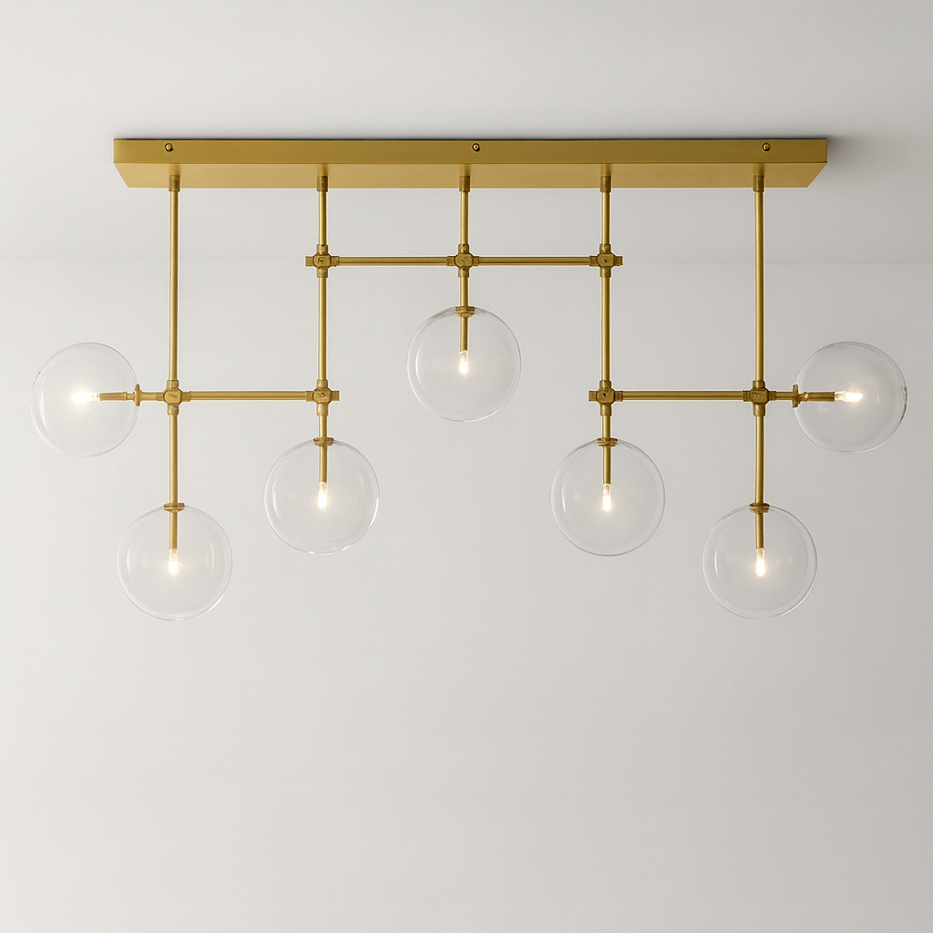 Glass Globe Linear Chandelier