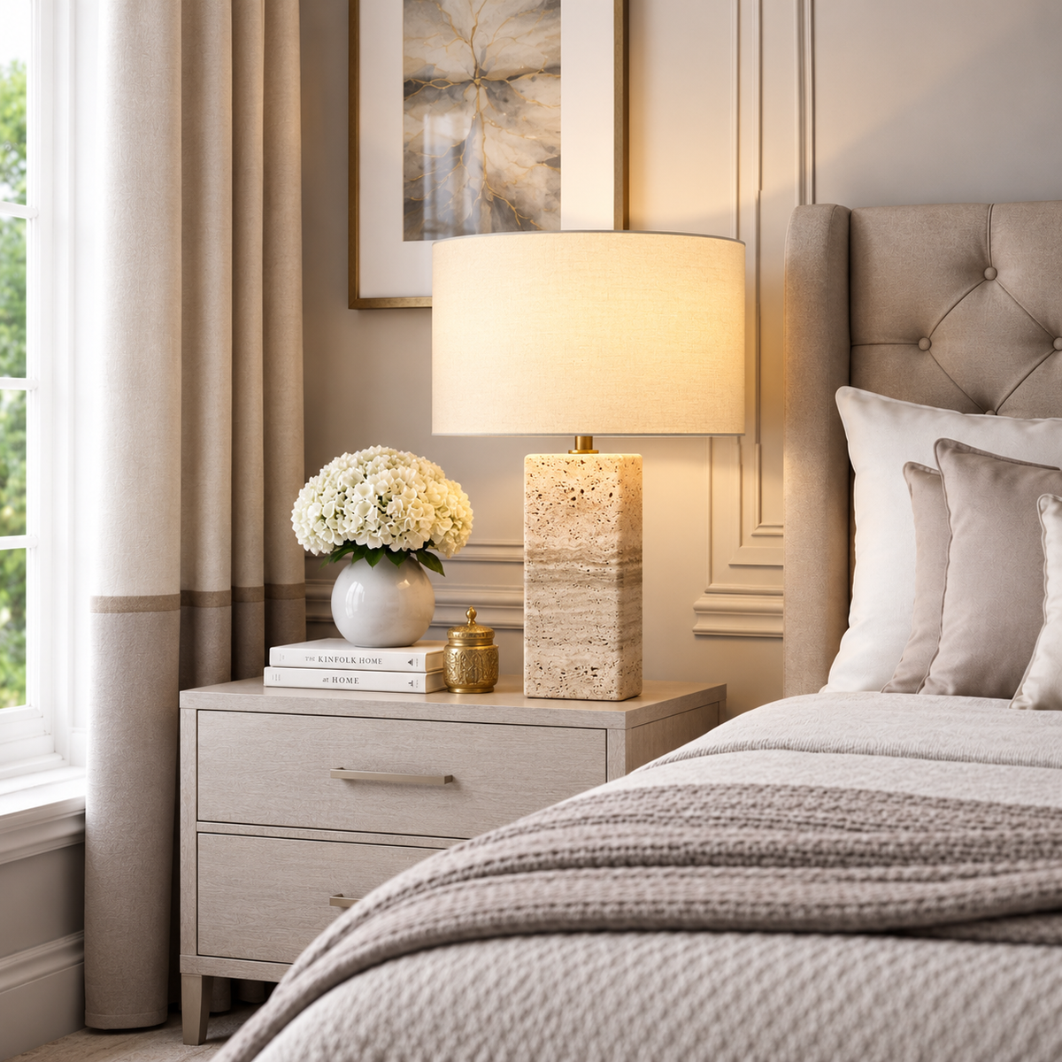 Sarezzoe Stone Square Table Lamp