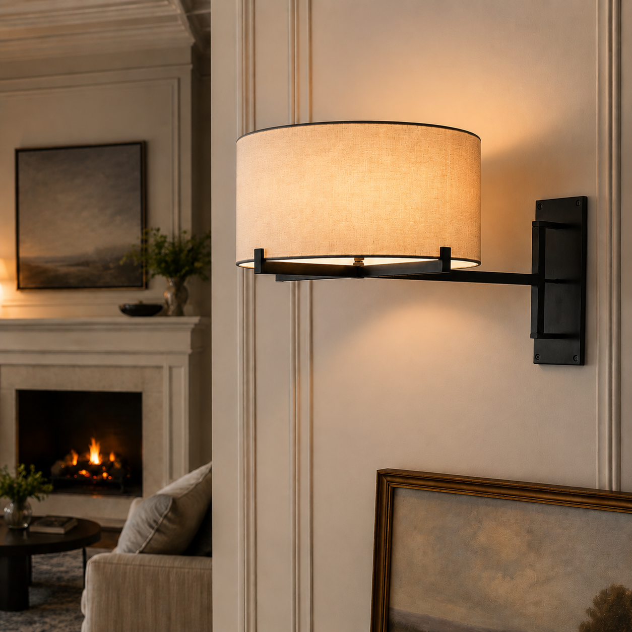 Pauillace Drum Shade Swing-Arm Sconce