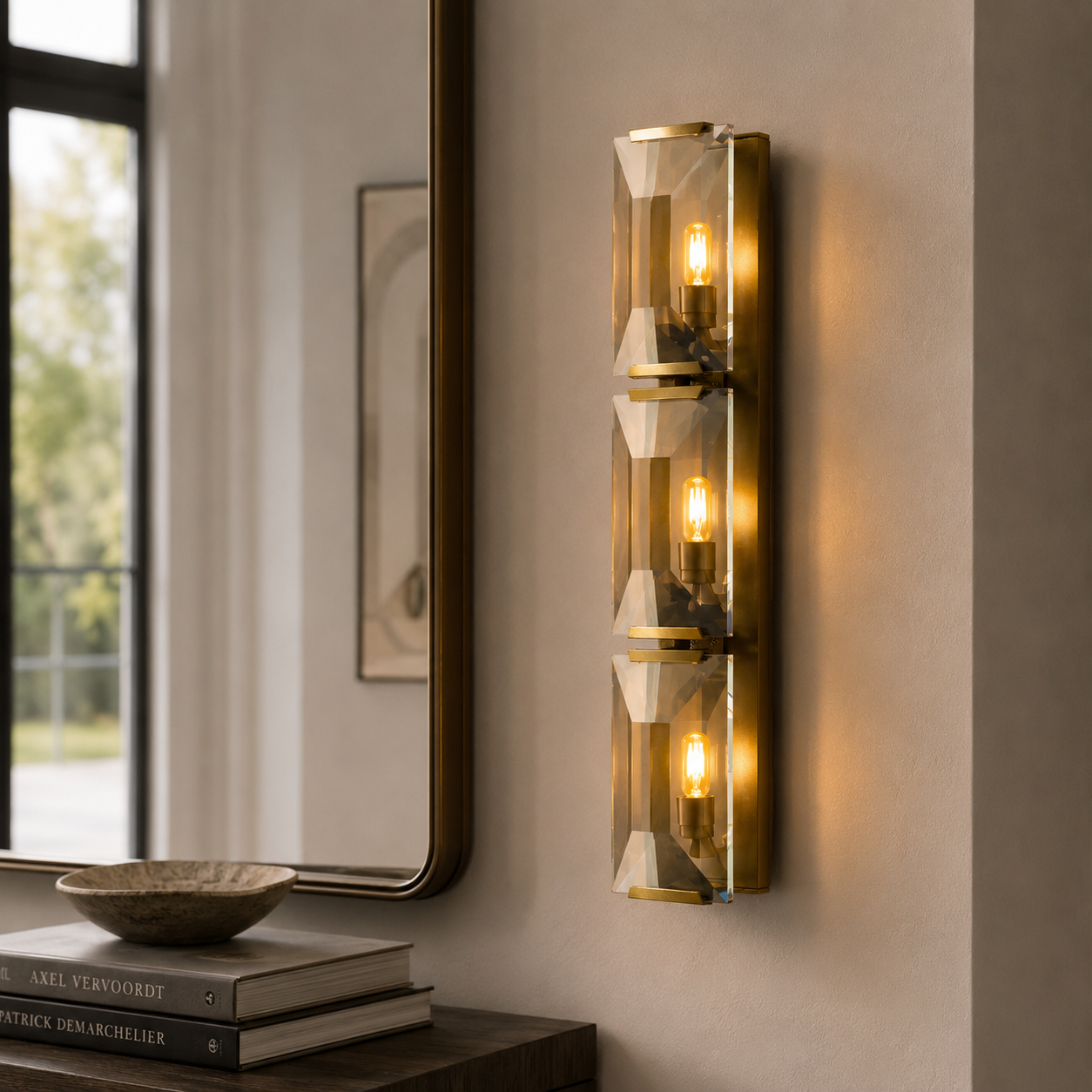 MARLOW CRYSTAL TRIPLE SCONCE