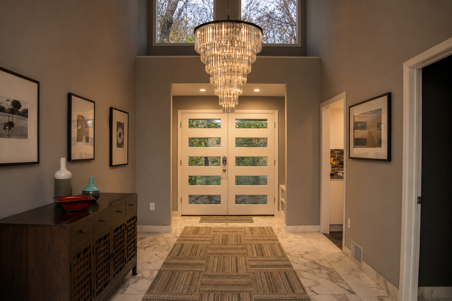 Heristal Crystal Chandelier for Foyer, Entry way, Staircase