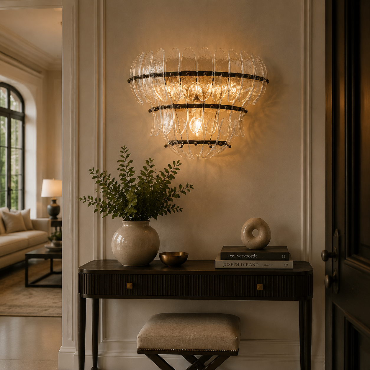 Ameliat Clear Glass Tiered Sconce