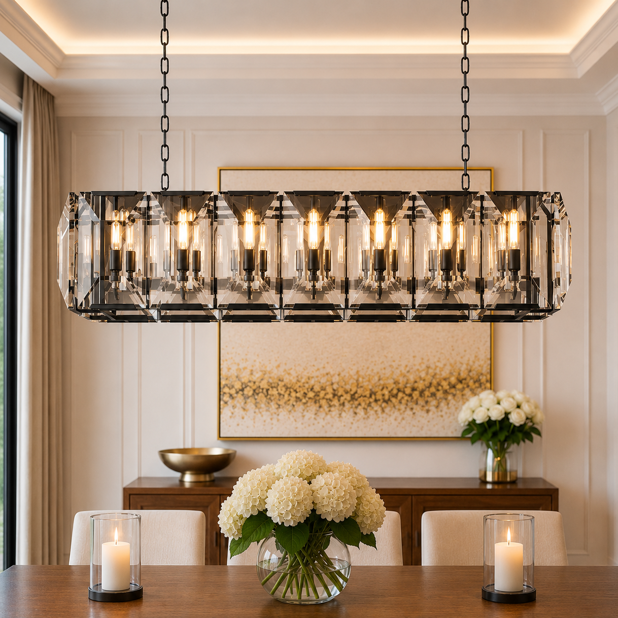 Hadilor Crystal Rectangular Chandelier