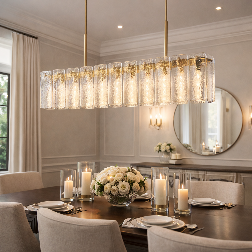 Calametta Glass Rectangular Chandelier