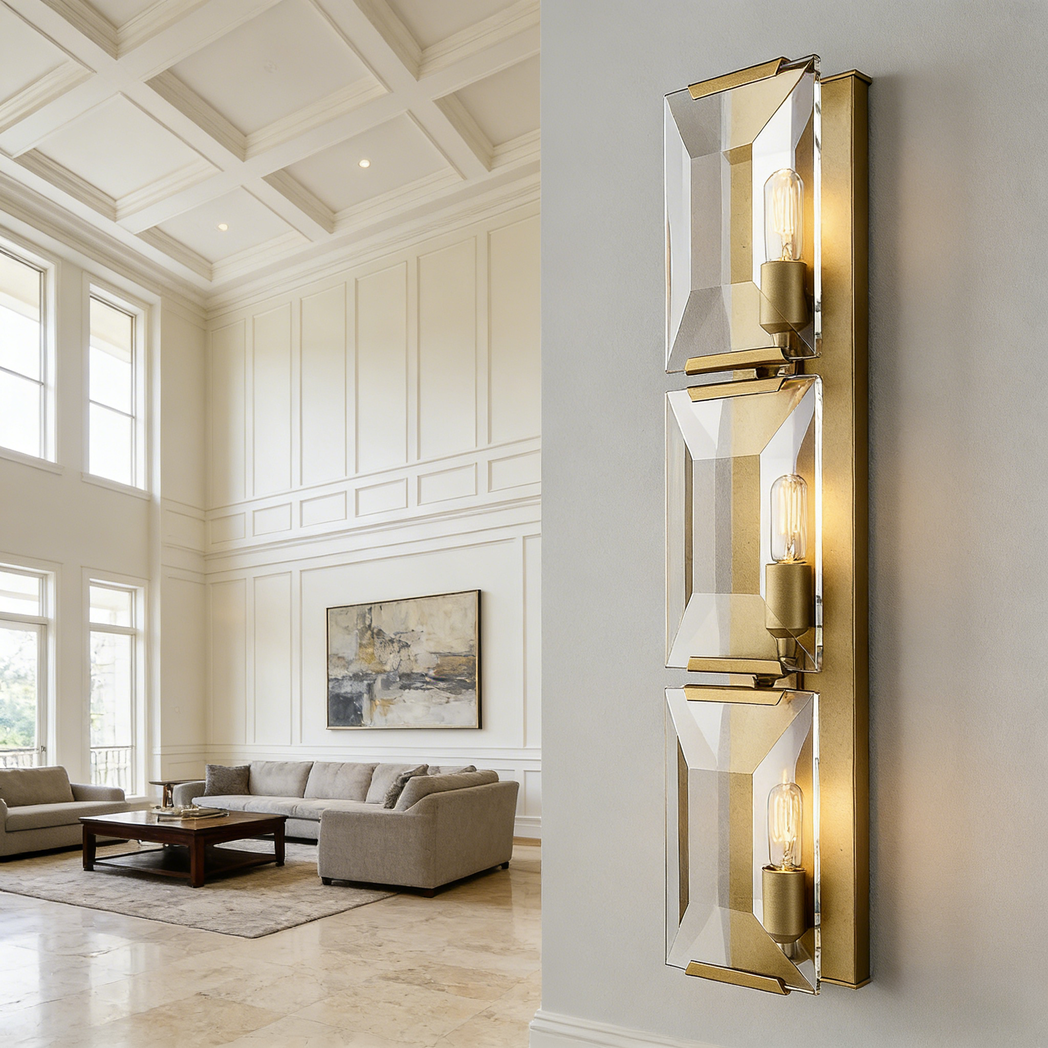 MARLOW CRYSTAL TRIPLE SCONCE