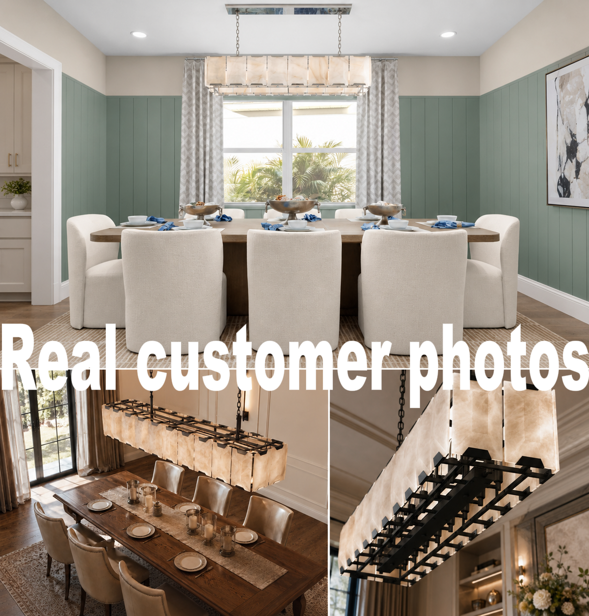 Hadilor Calcite Rectangular Chandelier