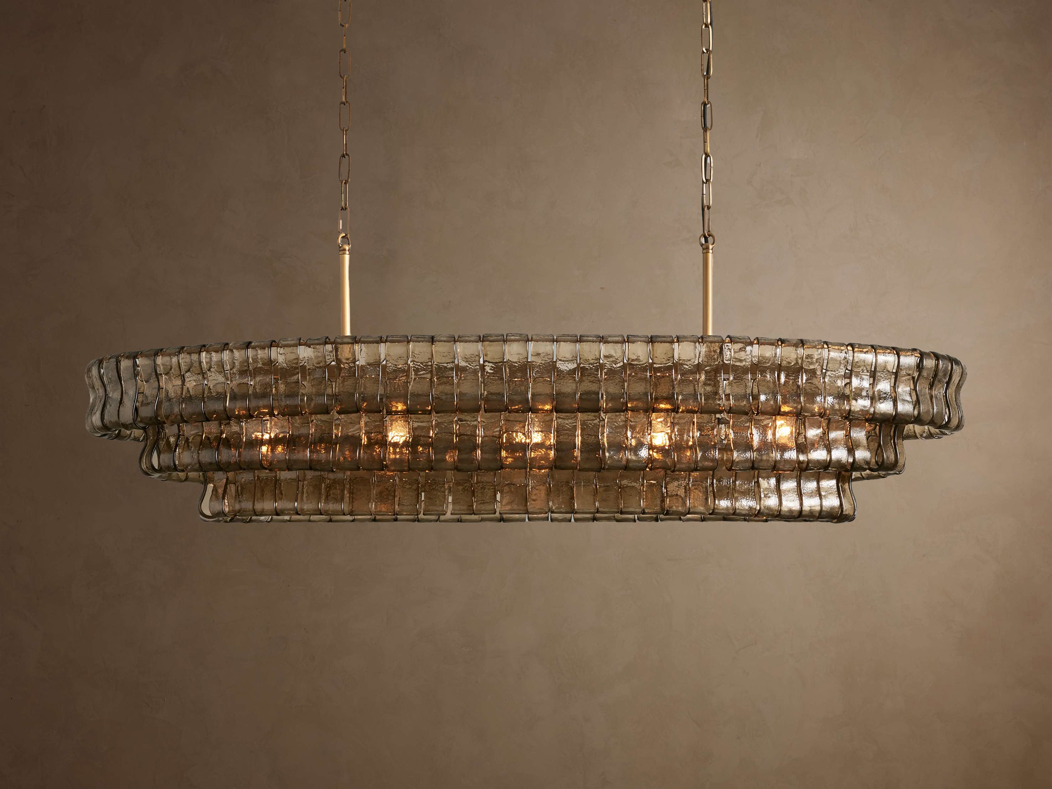 Ghiaccio Smoke Class Oval Chandelier