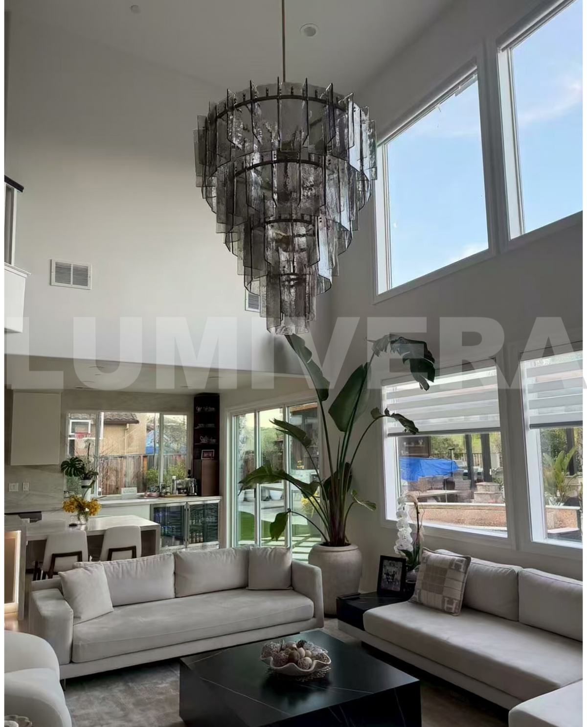 Lakkida Glass Tiered Gold Chandelier for Foyer, Living Room, Entryway