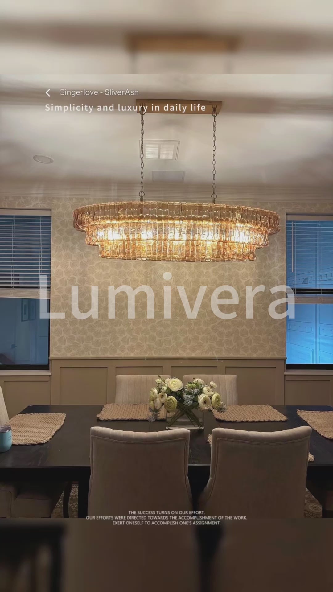 Ehiaccio Smoke Class Oval Chandelier