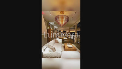 LIRENE SMOKE GLASS ROUND CHANDELIER