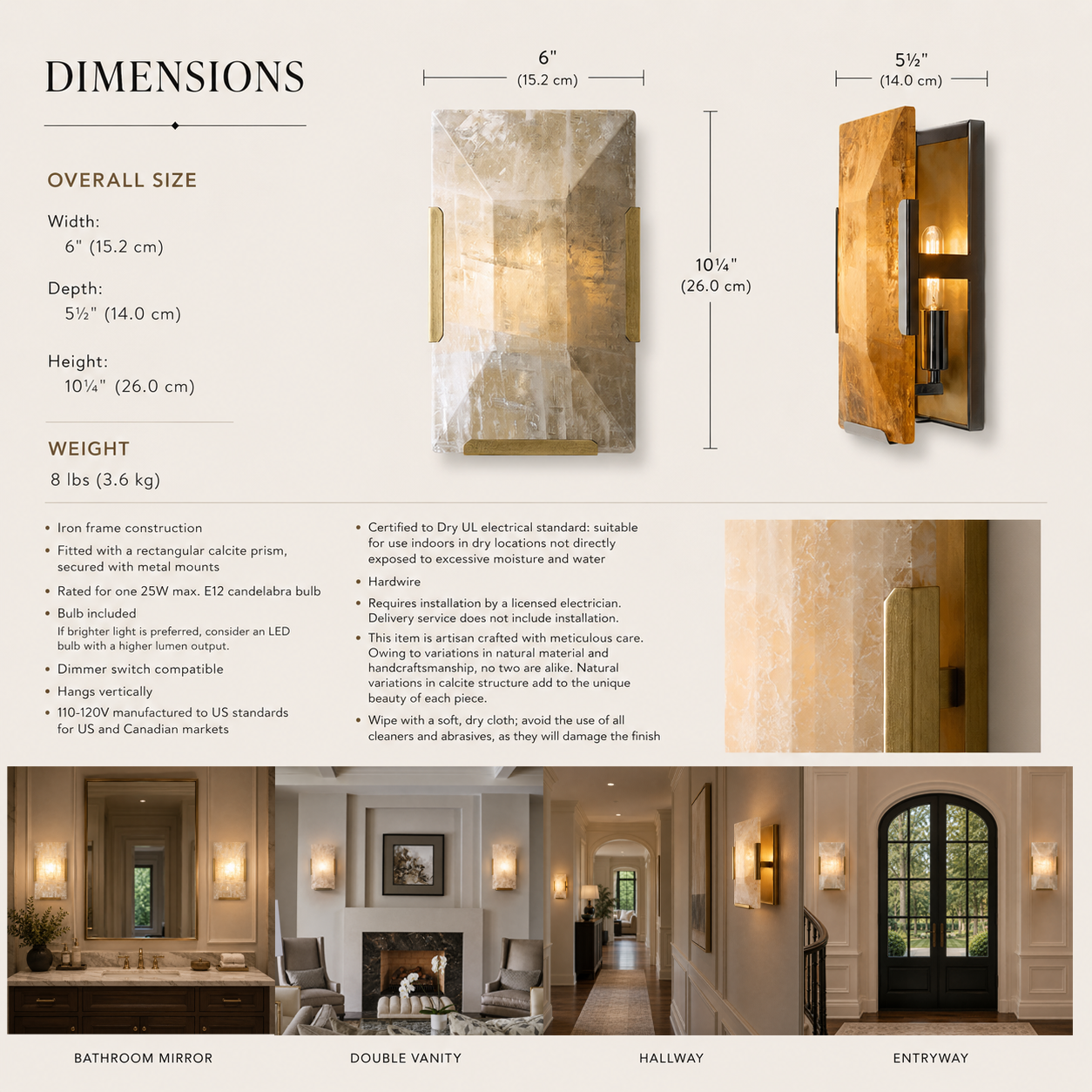 Marlow Calcite Sconce