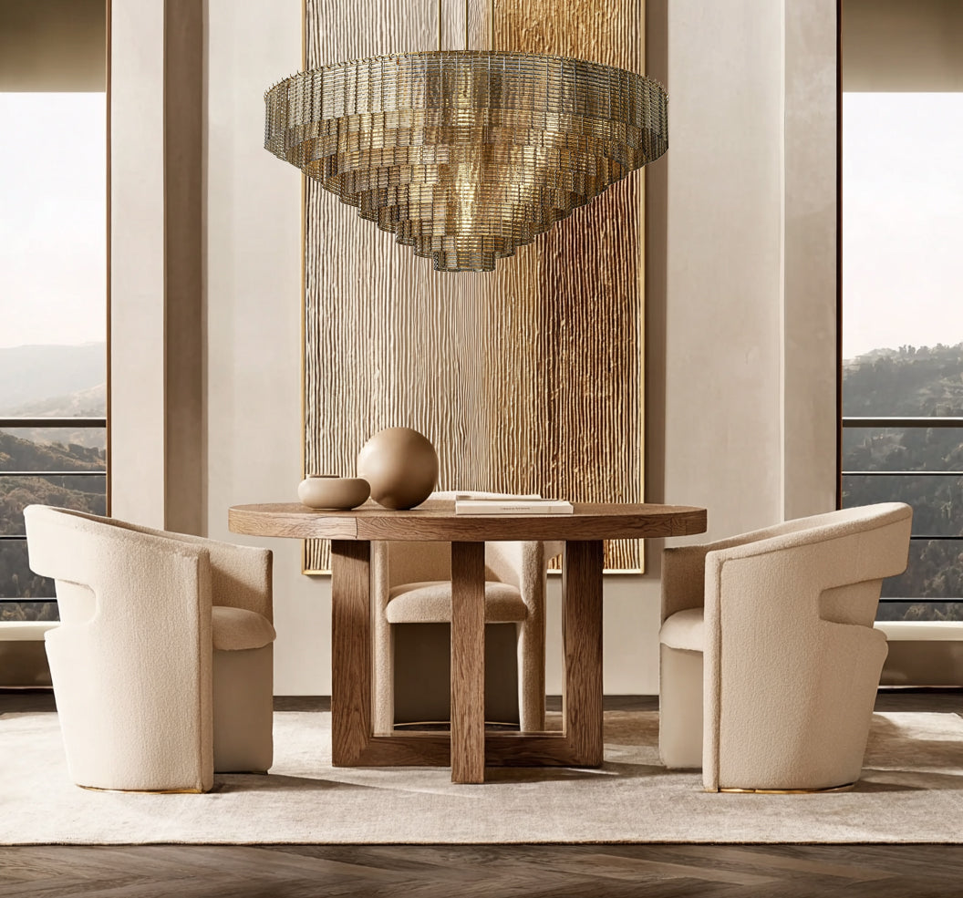 LIRENE SMOKE GLASS ROUND CHANDELIER