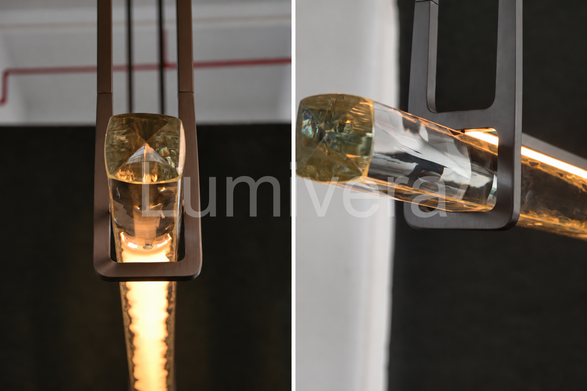 Audocon Crystal Single Bar Linear Chandelier