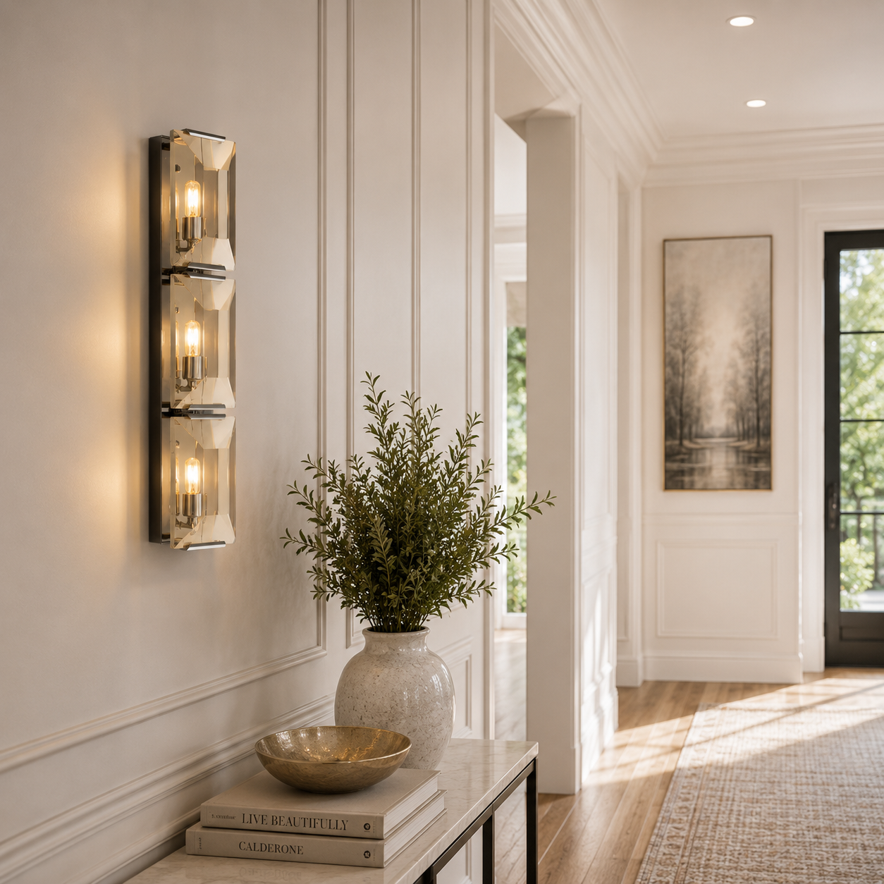 MARLOW CRYSTAL TRIPLE SCONCE